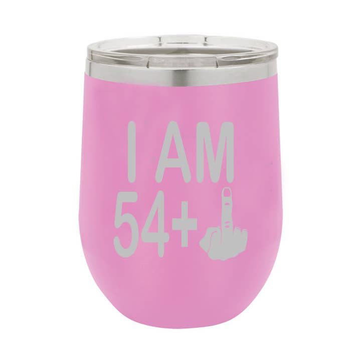 Calm Down Caren - Wholesale Insulated Mug/Tumbler - I am 54 + Middle Finger Polar Wine Tumbler - 55th Birthday4