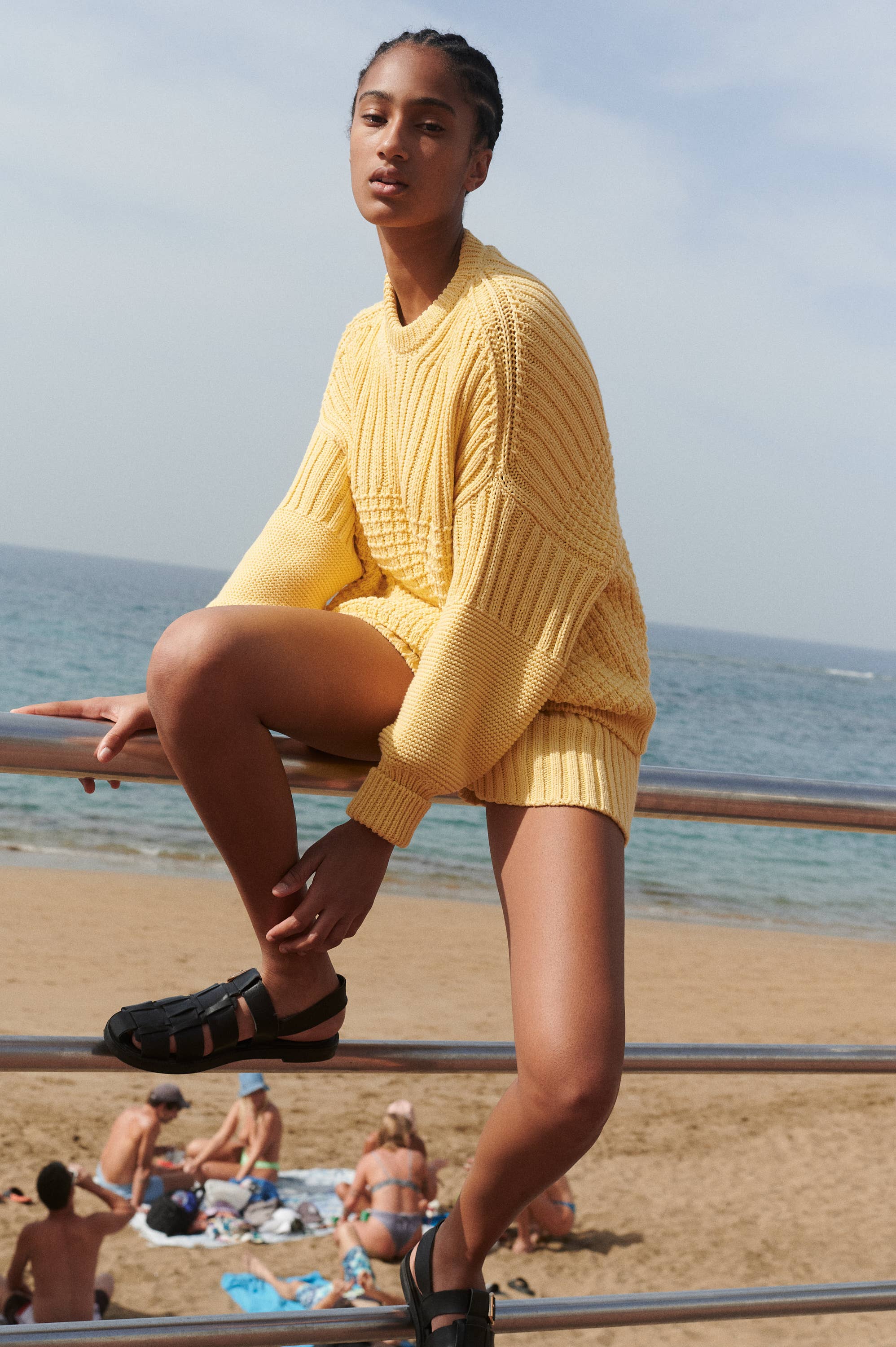 Lemon Delčia Sweater: 100% Cotton Yellow Sweater  for wholesale on Faire7