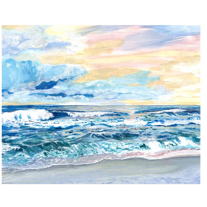 Crashing Waves Acrylic Art Print for wholesale by Bridget Linstead Art