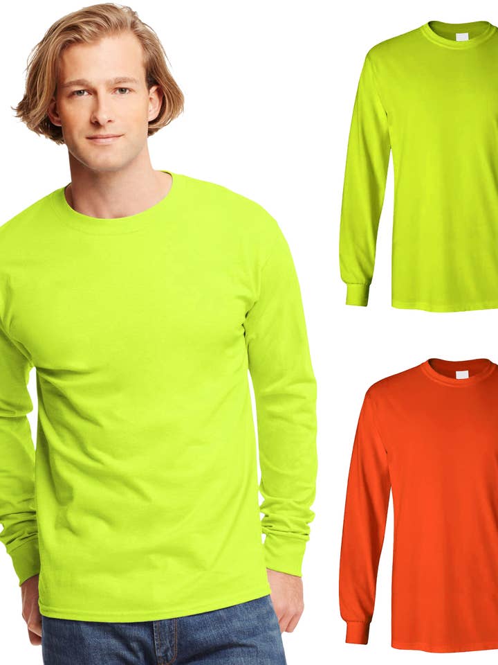 Safety Green and Orange T-Shirts (Ropa De Trabajo) for wholesale by Radyan