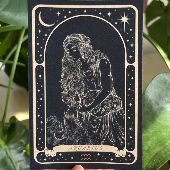 Lauren Noel Studio - Wholesale Postcard - Zodiac Gold Foil Postcard