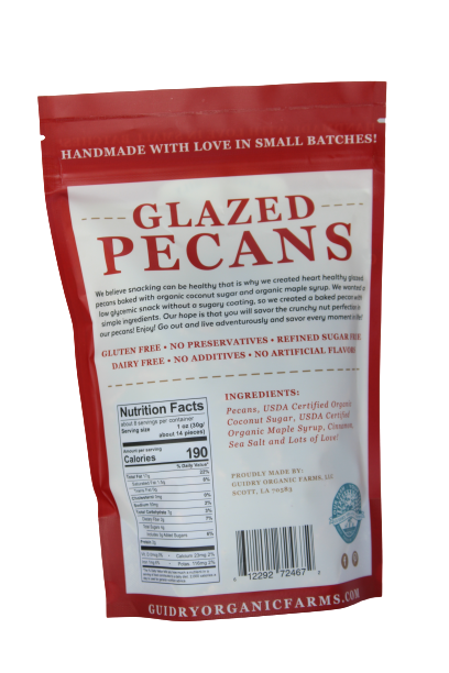Guidry Organic Farms - Wholesale Nuts - 4 oz.Glazed Pecans2