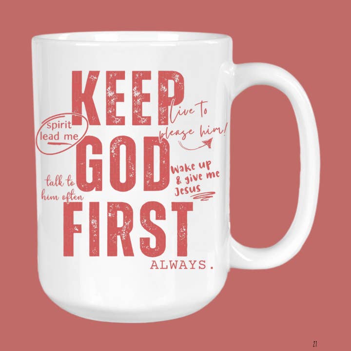 Metti Dio al primo posto, Tazza da caffè cristiana, Gesù per la vendita all'ingrosso da parte di GirlySips