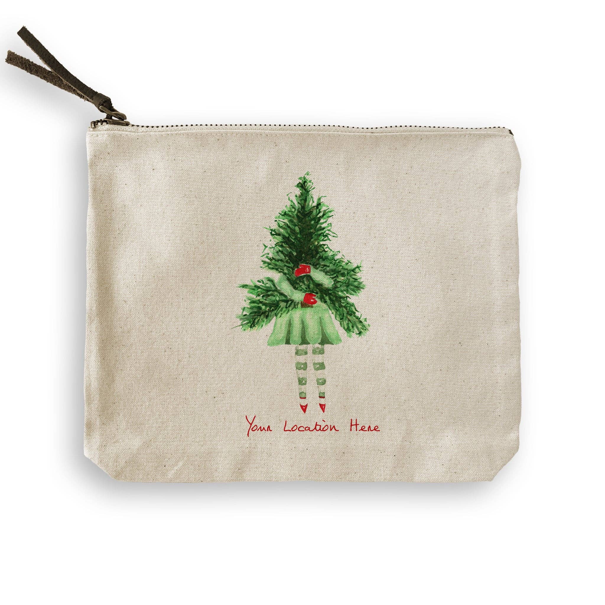 French Graffiti – wholesale Tea towel – Lady with Christmas Tree and Location7