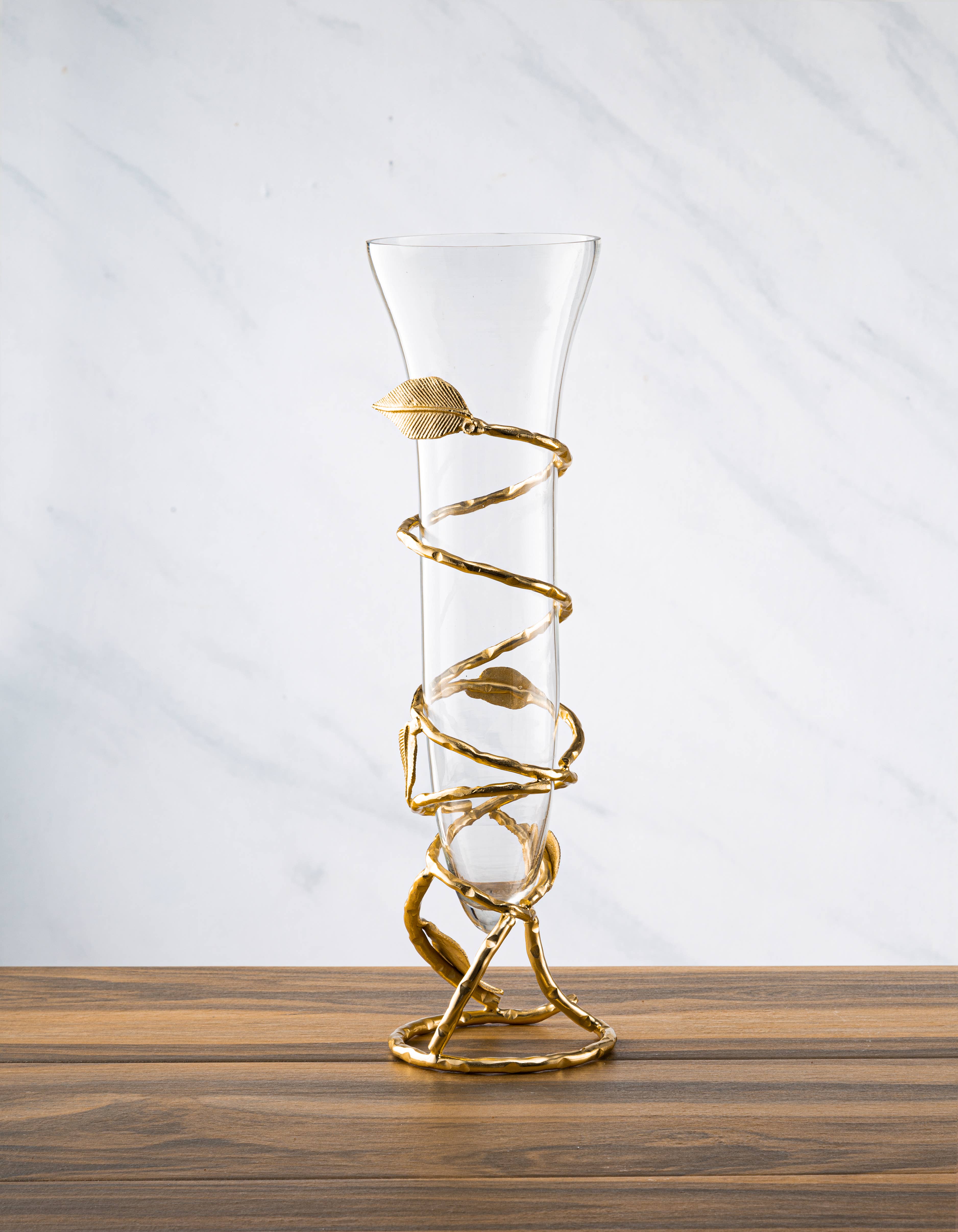 CLASSIC TOUCH DECOR INC. – Großhandel Vasen – Goldblatt-Vase mit abnehmbarem Glas3