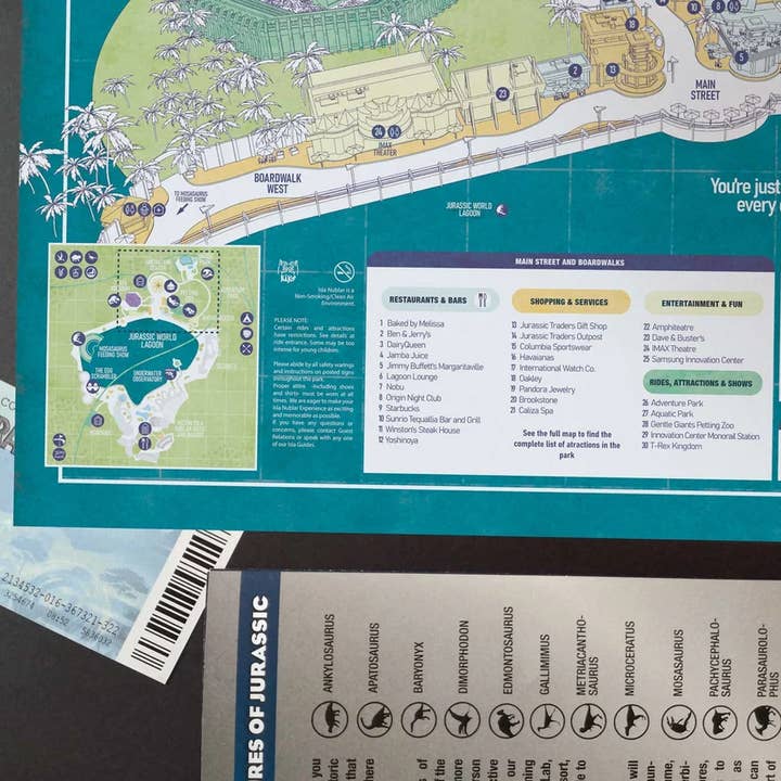 KikoIlustrador – Engroshandel Plakat – JURASSIC MAP - Gadeplan - Størrelse A34