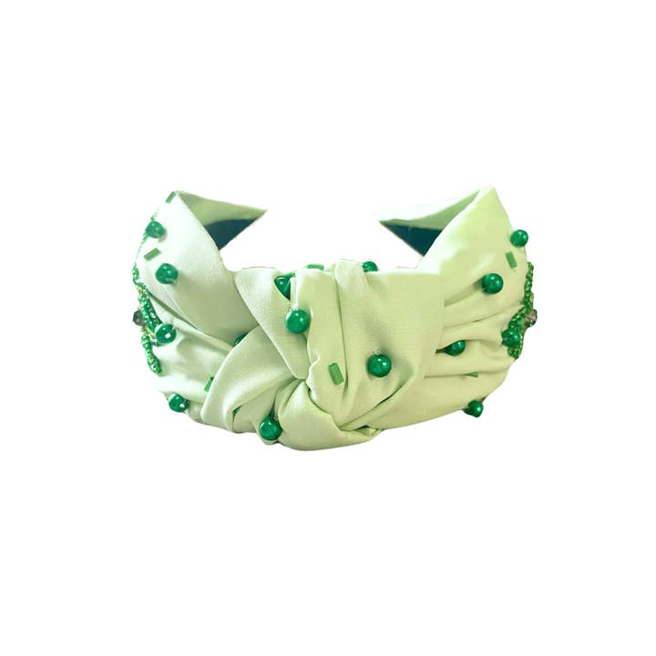 Valois Designs - Wholesale Fashion Headband - Women's - Beaded Shamrock Headband - St. Patrick’s Day