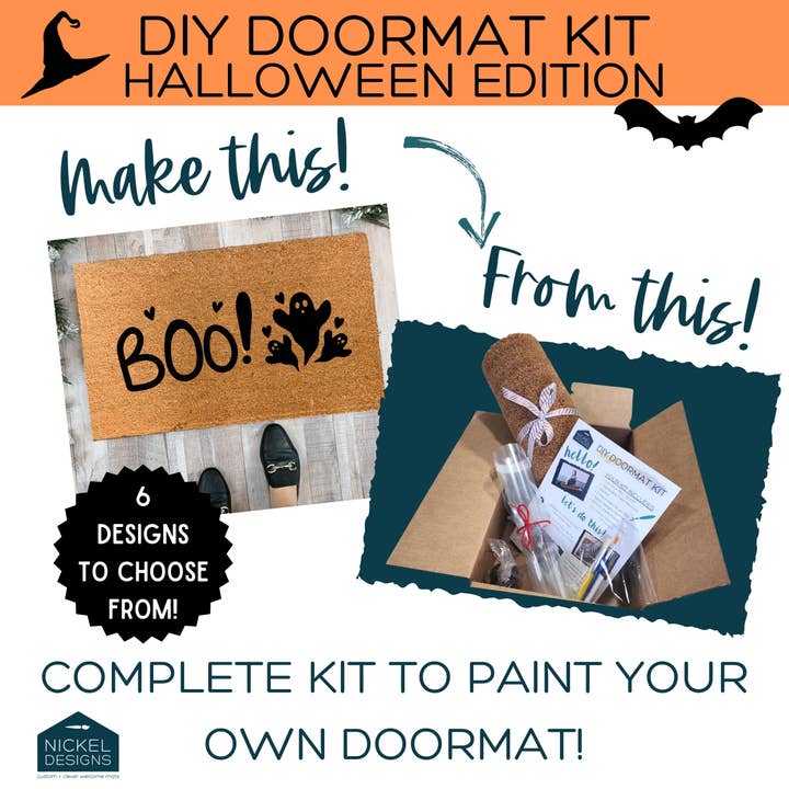 Halloween DIY Doormat Kit - Paint Your Own Doormat Kit for wholesale by Nickel Designs Doormats