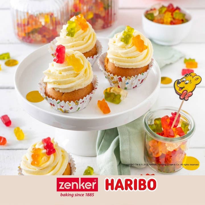 Zenker - Wholesale Cake/Cupcake Topper - Set of 24 aperitif spikes with Zenker Haribo decoration4
