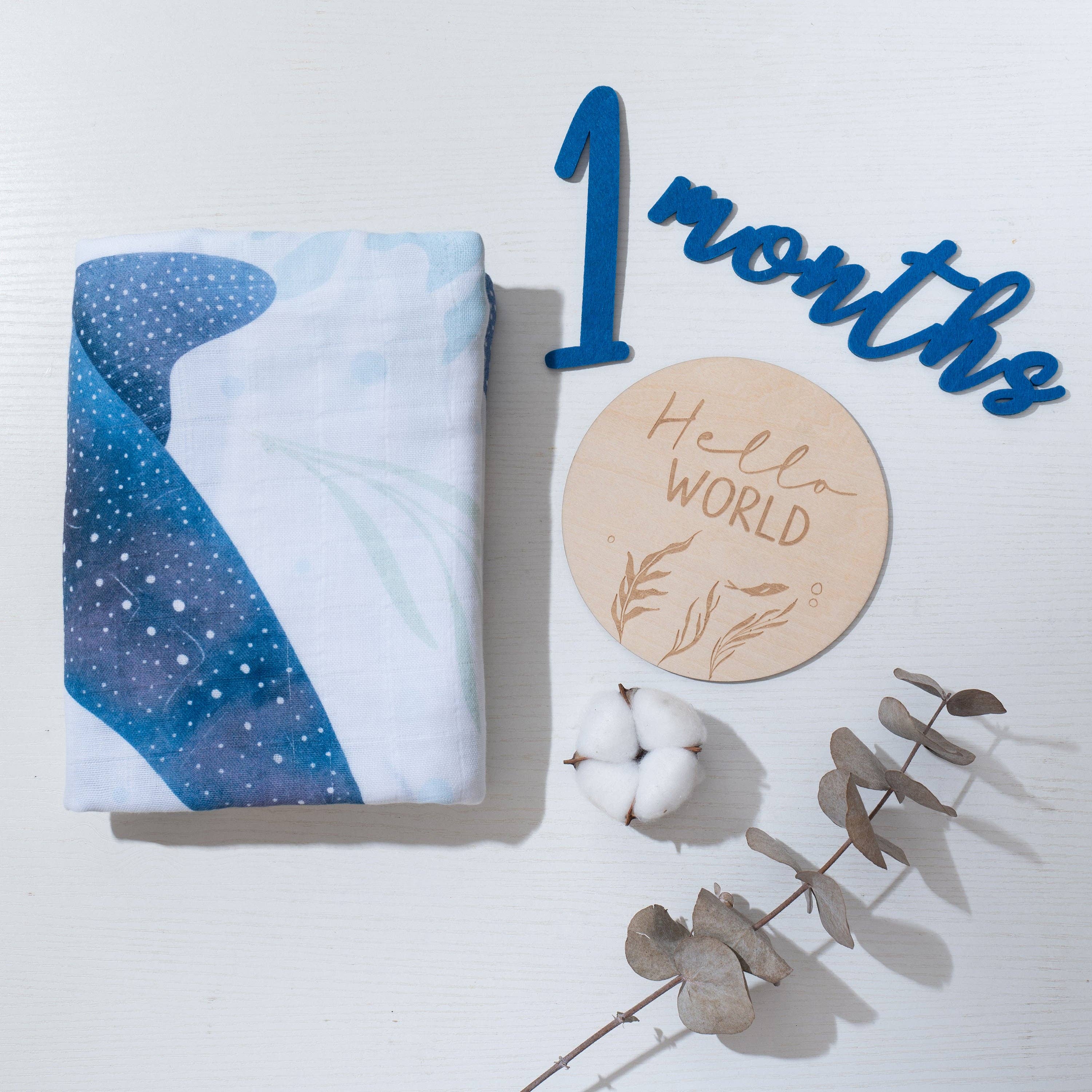 Miaoberry - Wholesale Milestone Blanket - Kids & Baby - Organic Cotton Muslin Milestone Blanket| Ocean (Under-the-Sea)7