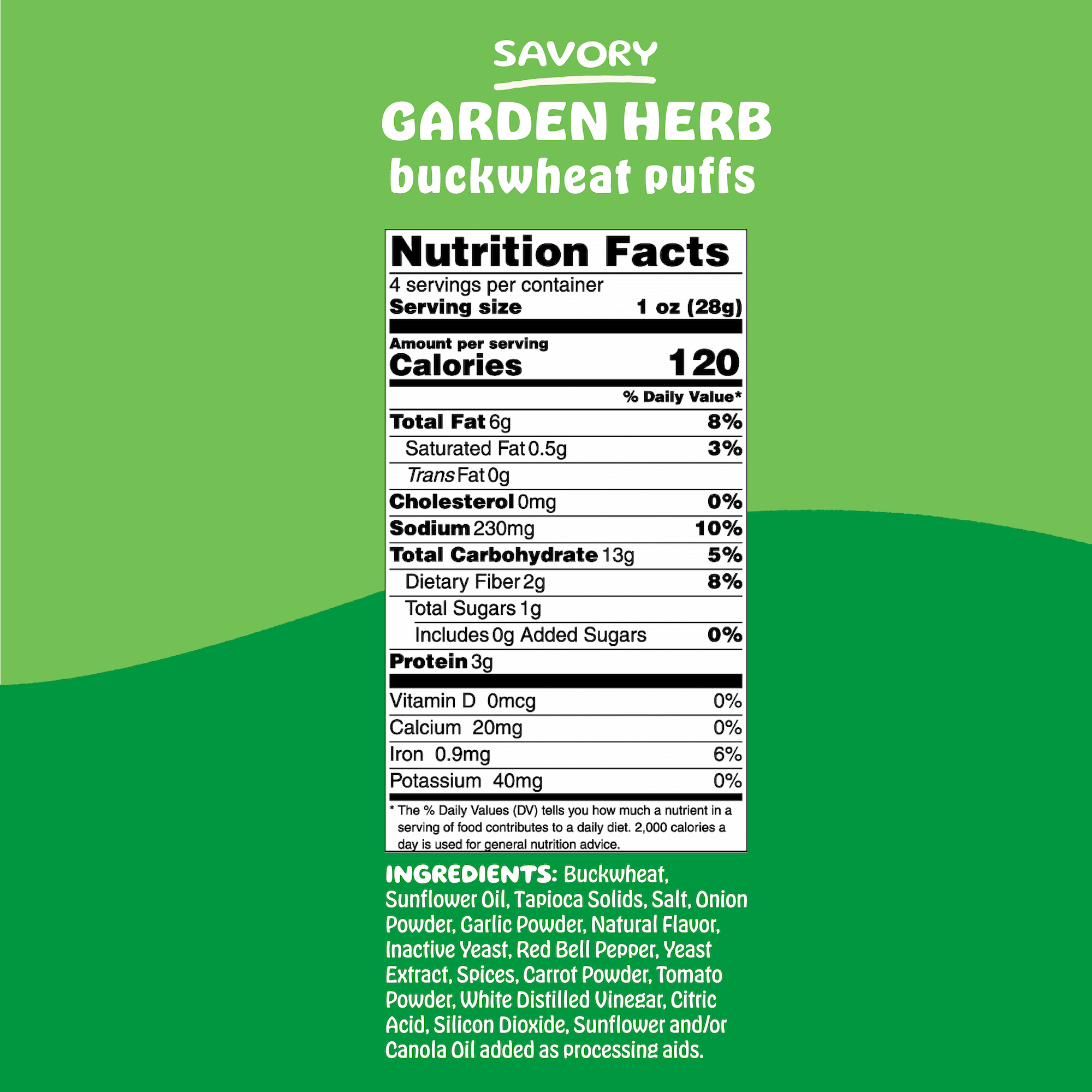 Diggables, Inc - Wholesale Puffed Snack - Savory Garden Herb Buckwheat Puffs1