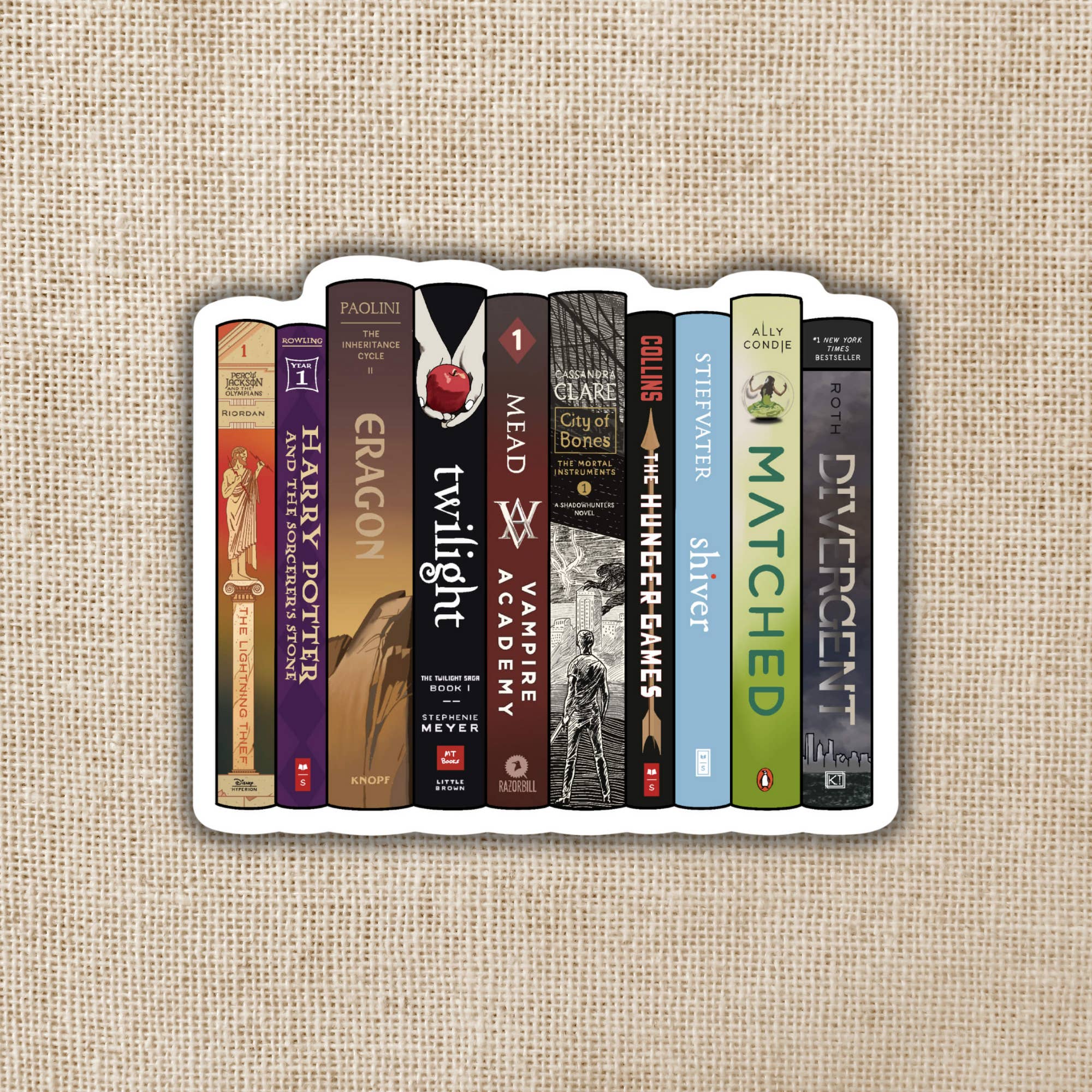 Kingdom of Threads - Wholesale Sticker - Nostalgic YA Fantasy (90s/Early 2000s) Book Stack Sticker