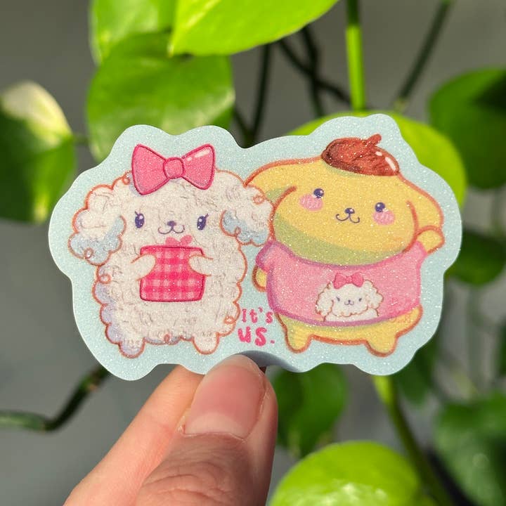 Pompom Dog Couple Sticker | Kawaii Stationery for wholesale by Uni & Umi