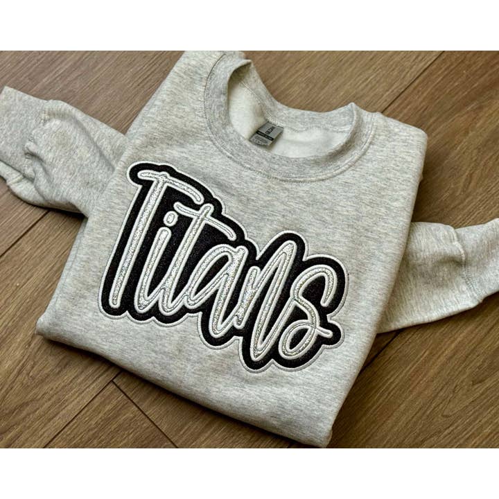 Double E Creations - Wholesale Sweatshirt - Women's - Double Layered Glitter Spirit Applique sweatshirt