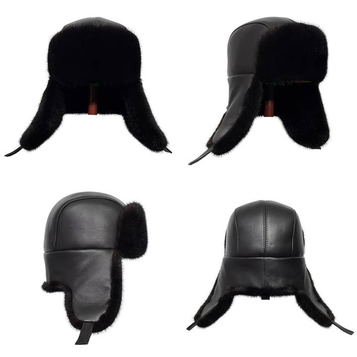 FurStyleUa - Wholesale Trapper/Bomber Hat - Men's - Men Fur Hat Russian Fur Hat Mink Fur Earflap Hat Ushanka Hat9