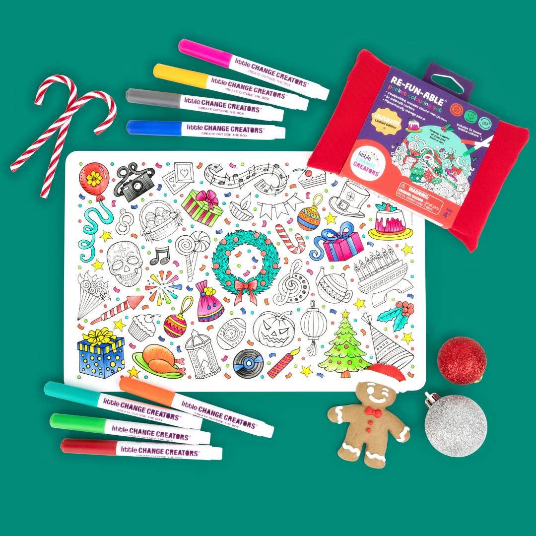 Little Change Creators - Wholesale Colouring and activity book – kids and baby - CELEBRATE! Reusable Colouring Activity Set | Christmas Gift5