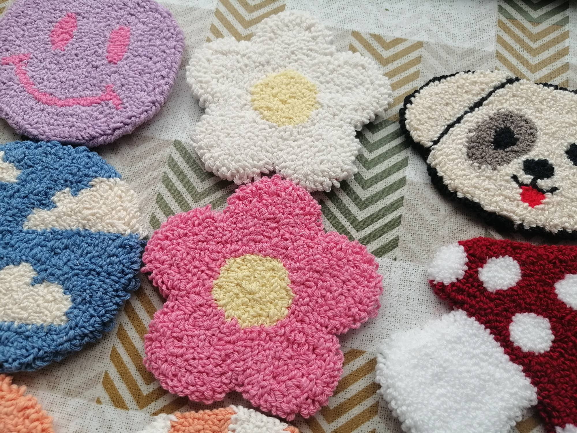 despinacrafting - Vente Sous-verre - Sous-verre tufté, sous-verre à café Punch Needle3