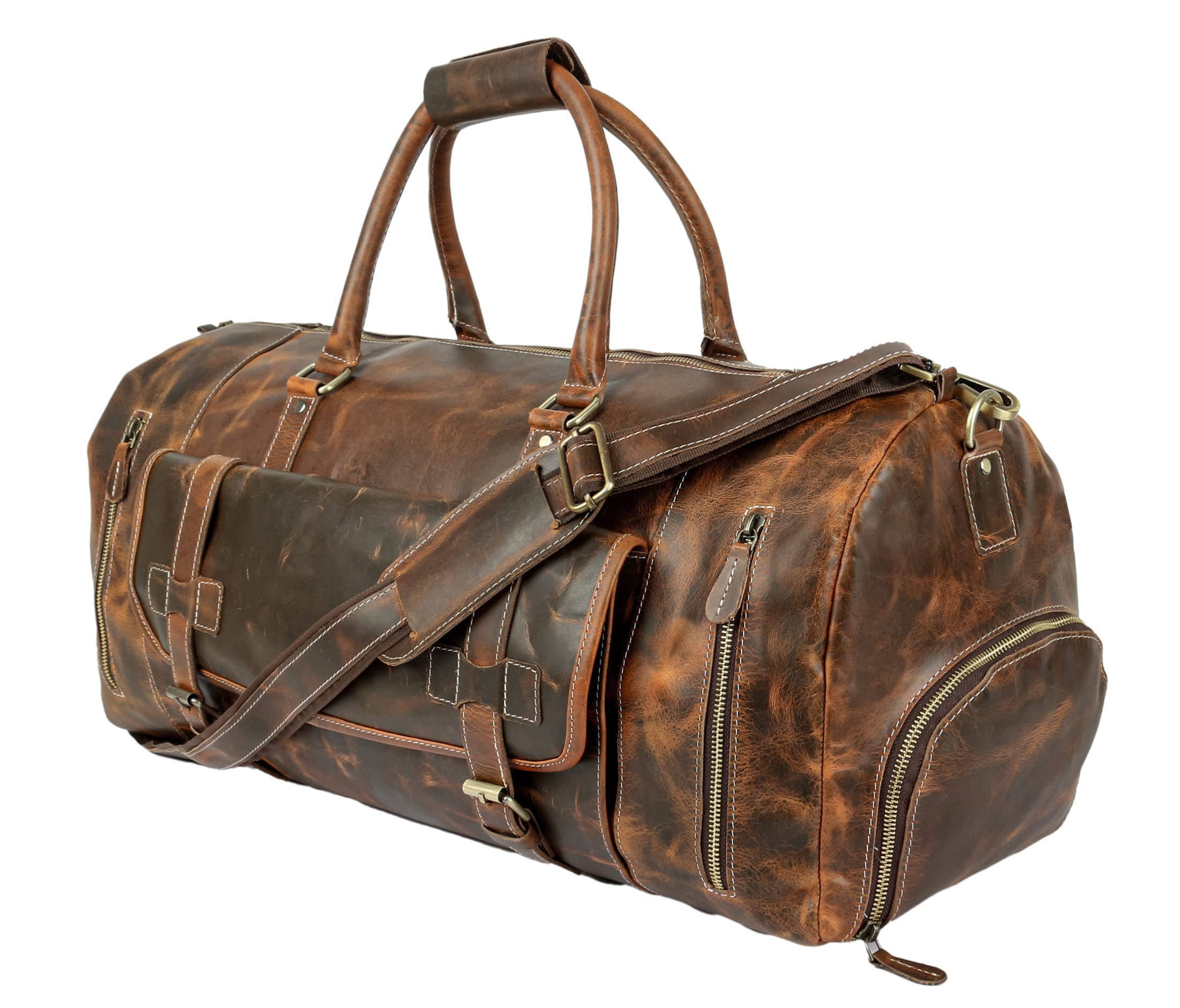 Tuzech Leather – wholesale Duffelväskor – Unisex – Tuzech Stor läderresväska Duffelväska Gym sport flygkabin väska Läder Holdall Övernattning Helg Stor resväska2