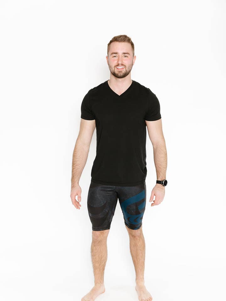 Unisex Bike Short - Salmon Run Blue for wholesale by Nominou Designs