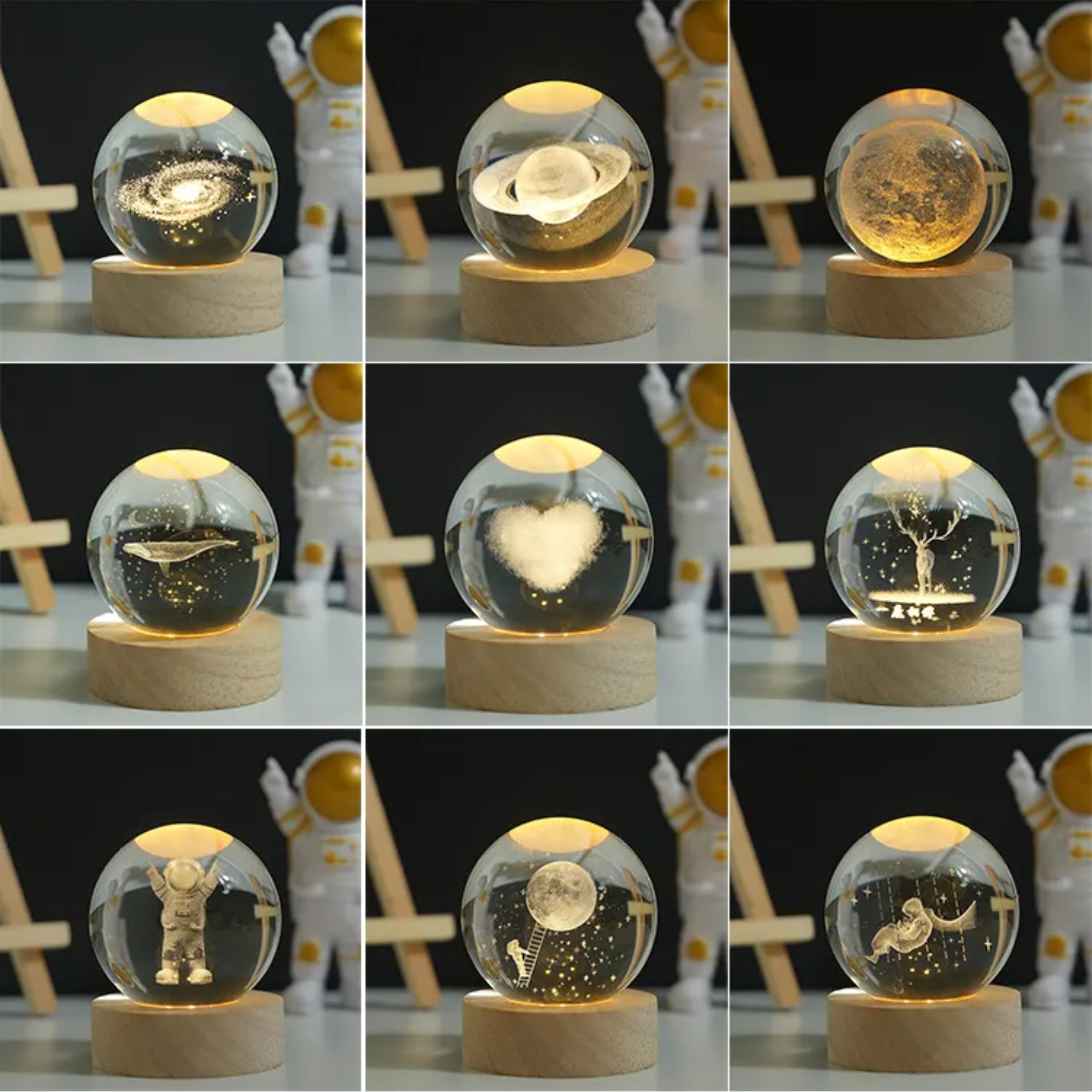 La Bella Monte - Wholesale Night Light - Crystal Solar System Ball Night Lamp Holiday Décor3