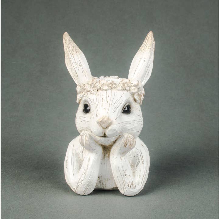 Originals International Ltd – wholesale Candle holder – Distressed White Rabbit Taper Candle Holder3