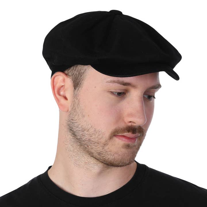 Casquette noire à boutons pour hommes Chapeau de boulanger Mode quotidienne pour la vente par Stylex Party