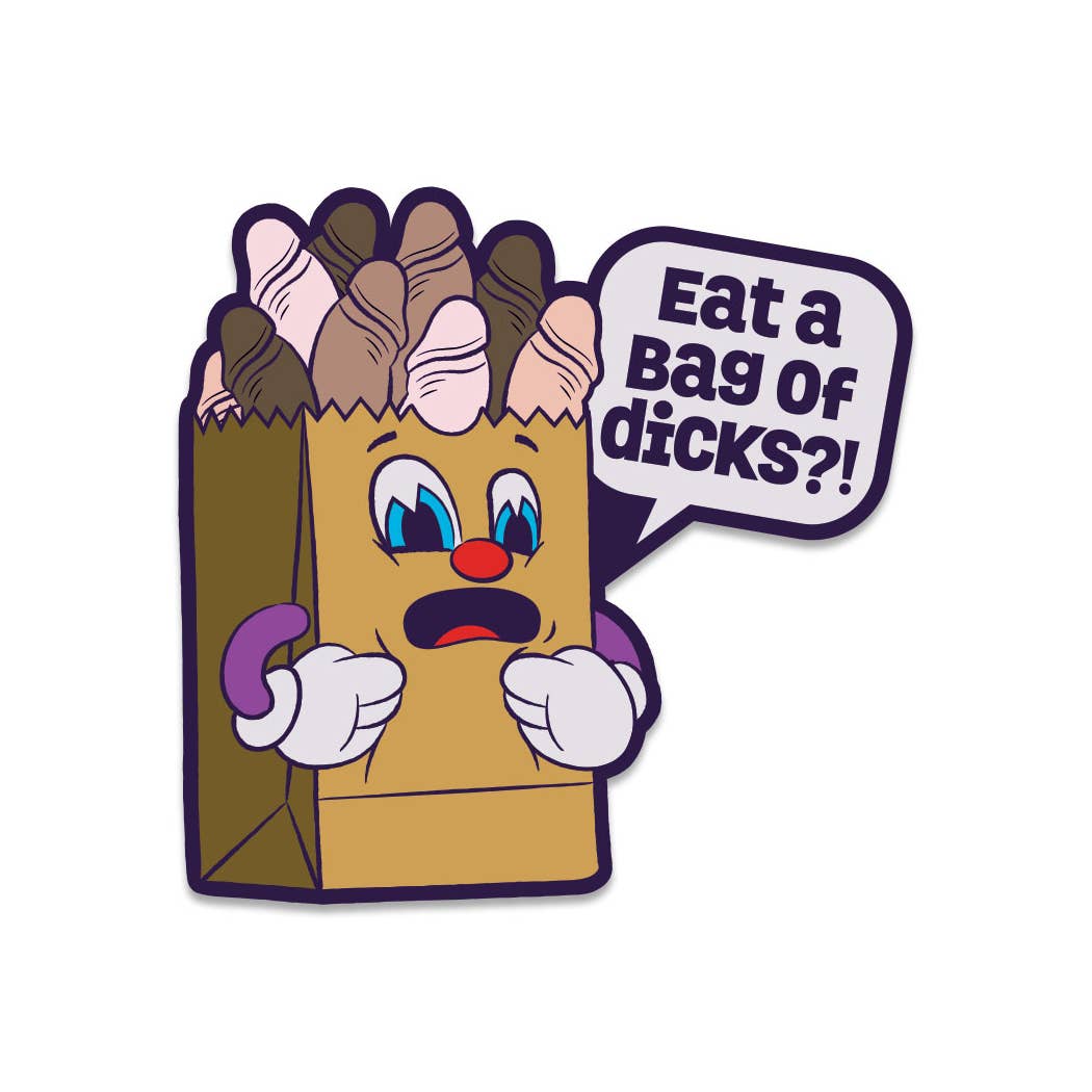 Brown Peach Blue Purple Fuck Buddies Bag of Dicks Enamel Pin, FBP-004 for wholesale on Faire0