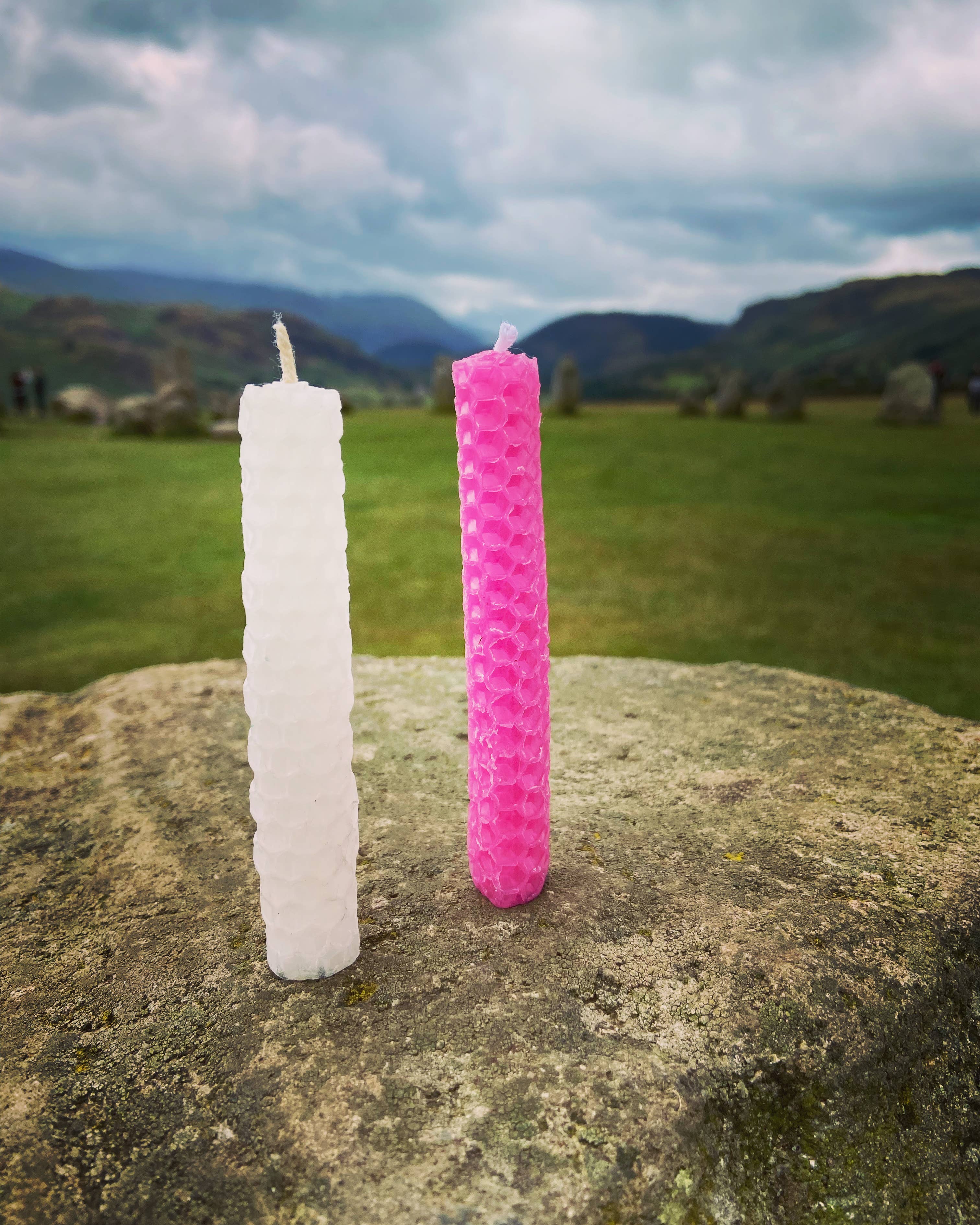 Lady of the Swans & Stars - Wholesale Tapered Candle/Candlestick - Hand-rolled Witch's Beeswax Spell Candle9