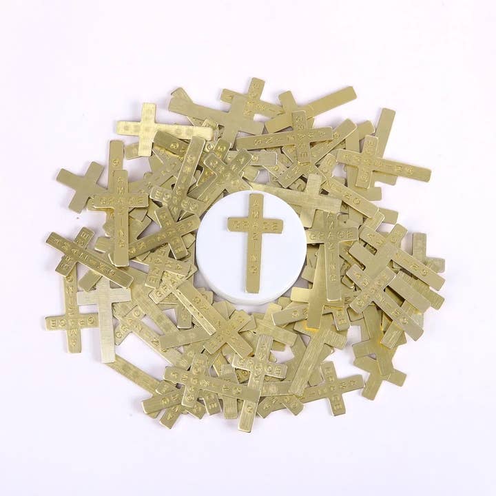 Swanson Christian Products - Wholesale Keepsake Coin/Token - Pocket Cross Amazing Grace Gold 50Pk