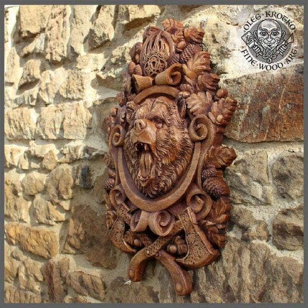 Forged In Wood – wholesale Dimensionell/3D-väggkonst – BÄRSÄRK. Den bästa presenten till Viking.