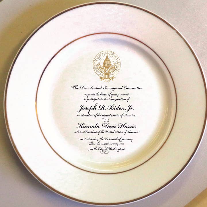 Biden - Harris Inauguration Invitation Plate for wholesale by iconsUSA