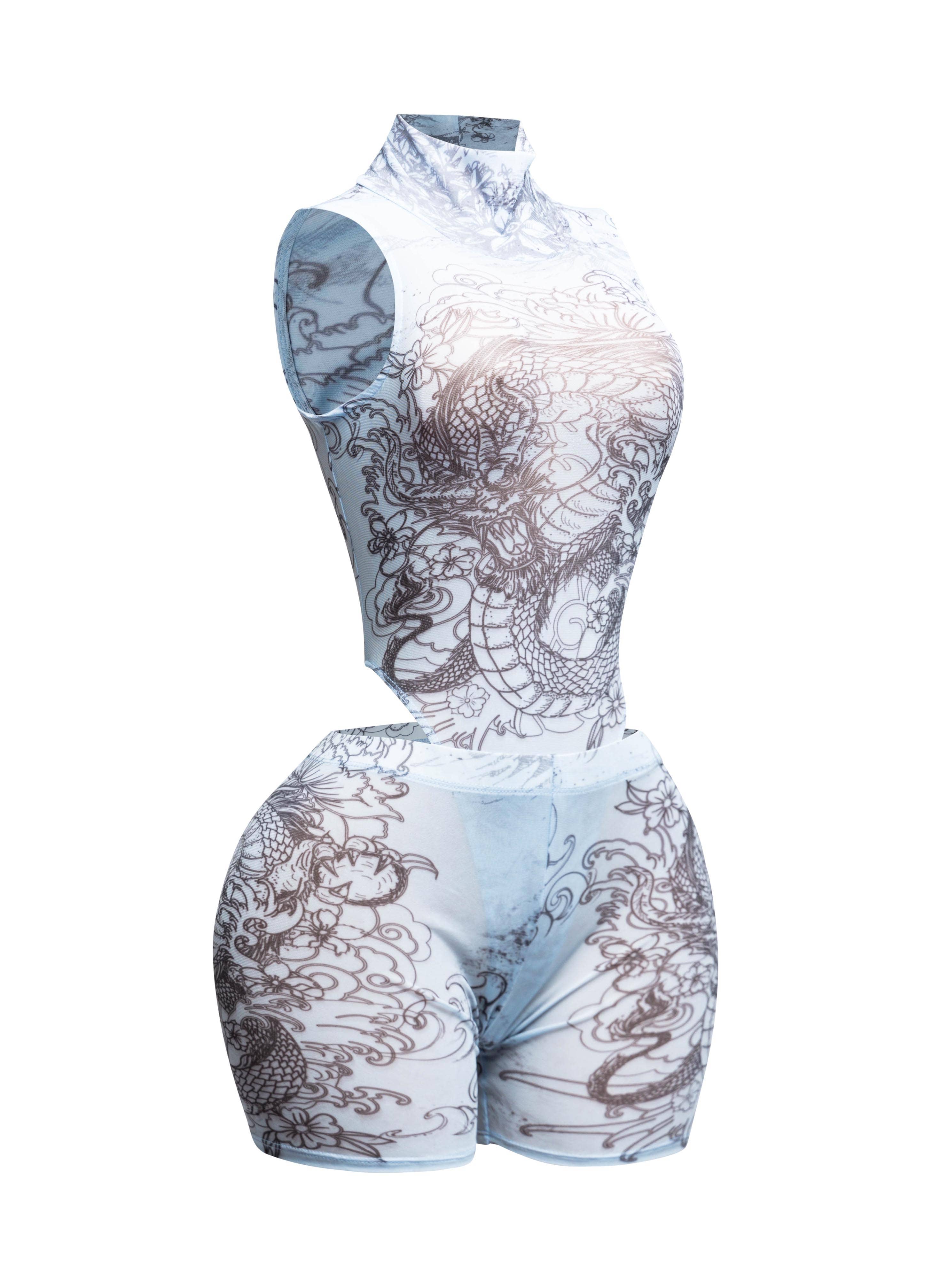 BLUE COMBO Mesh Biker Short Set for wholesale on Faire2