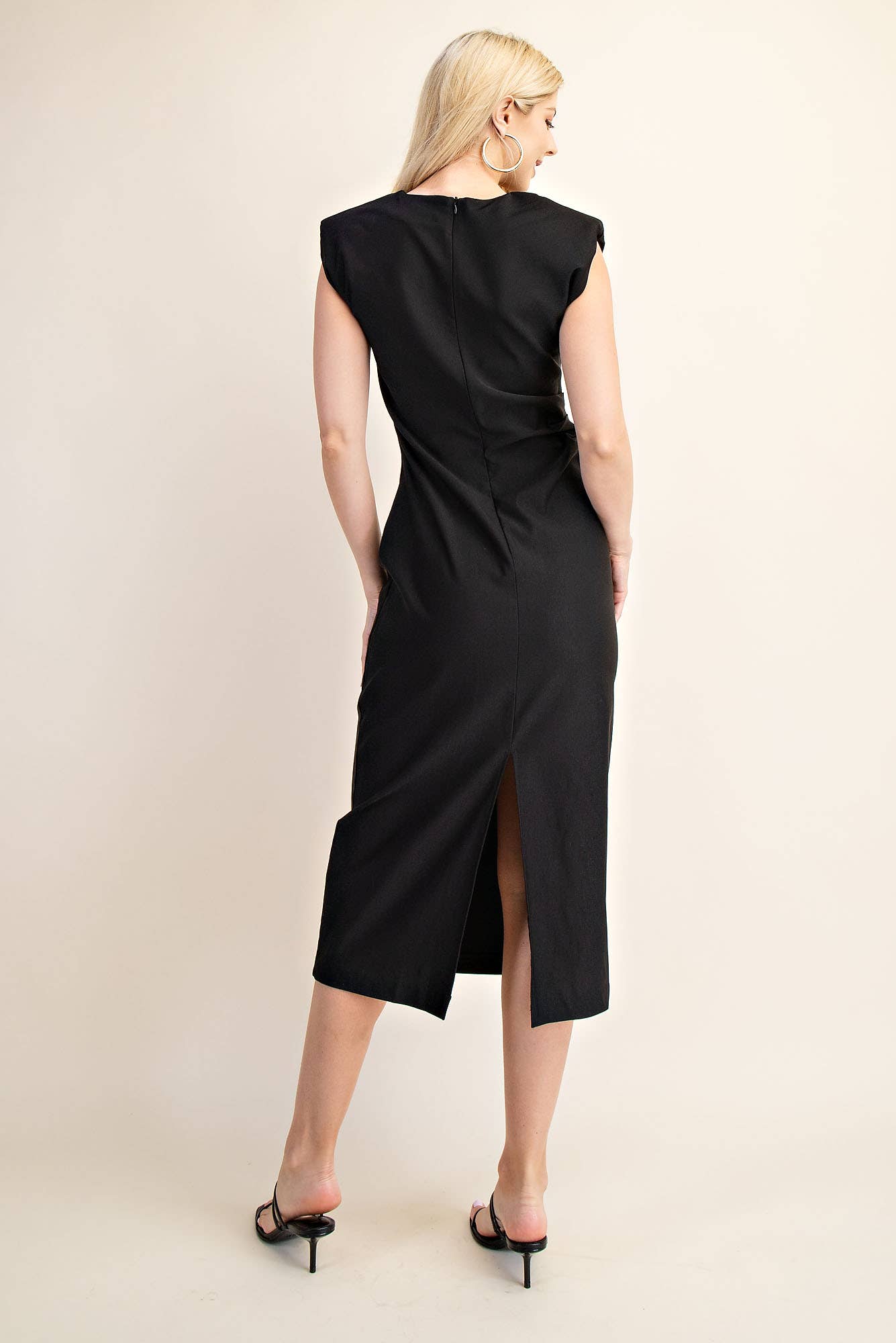 Glam - Wholesale Dress - Women's - Round Neck Sleeveless Midi Dress7