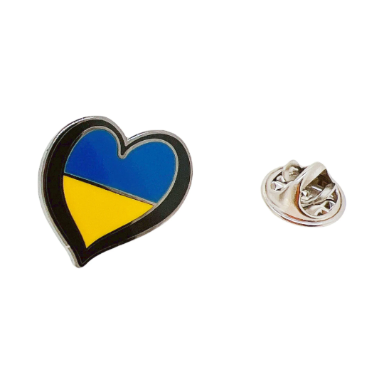 Beclosetoyou - Wholesale Lapel Pin/Button - Ukraine Heart Lapel Pin 20mm0