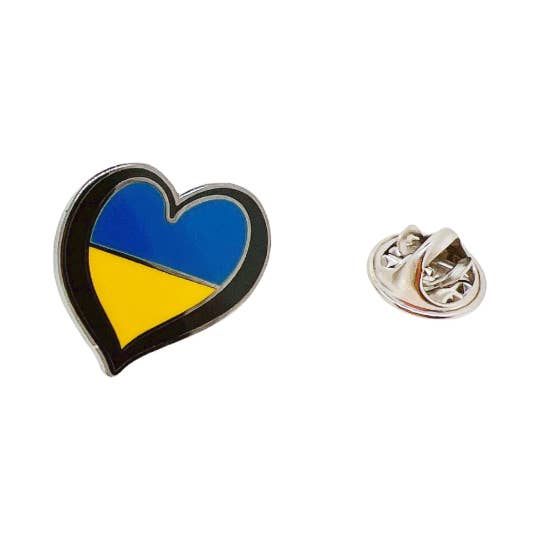 Beclosetoyou - Wholesale Lapel Pin/Button - Ukraine Heart Lapel Pin 20mm