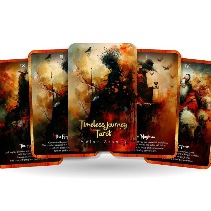 Zeitlose Reise Tarot - 22 Große Arkana - Ein Gefühl von Geheimnis und Wärme - Wahrsagewerkzeug - Große Arkana Karten für den Großhandel von Ibiza Tarot USA