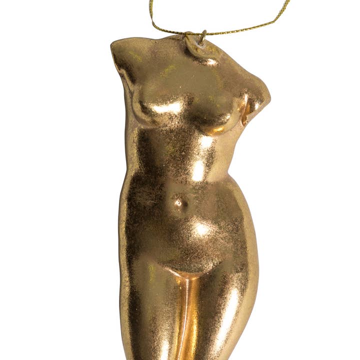 Gold Leaf Female Torso Hanging Decoration for wholesale by McGowan & Rutherford Ltd