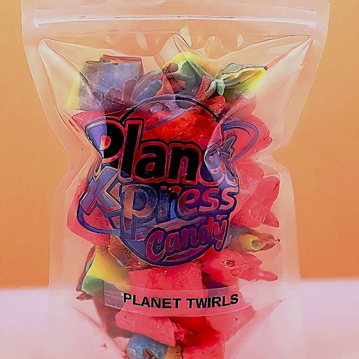 Alpha Wholesale - Wholesale Hard Candy - Planet Xpress Planet Twirls – Freeze-Dried Fruity Candy Twists – Sweet, Crunchy, and Colorful Space-Themed Snack – Shelf-Stable, No Refrigeration Needed