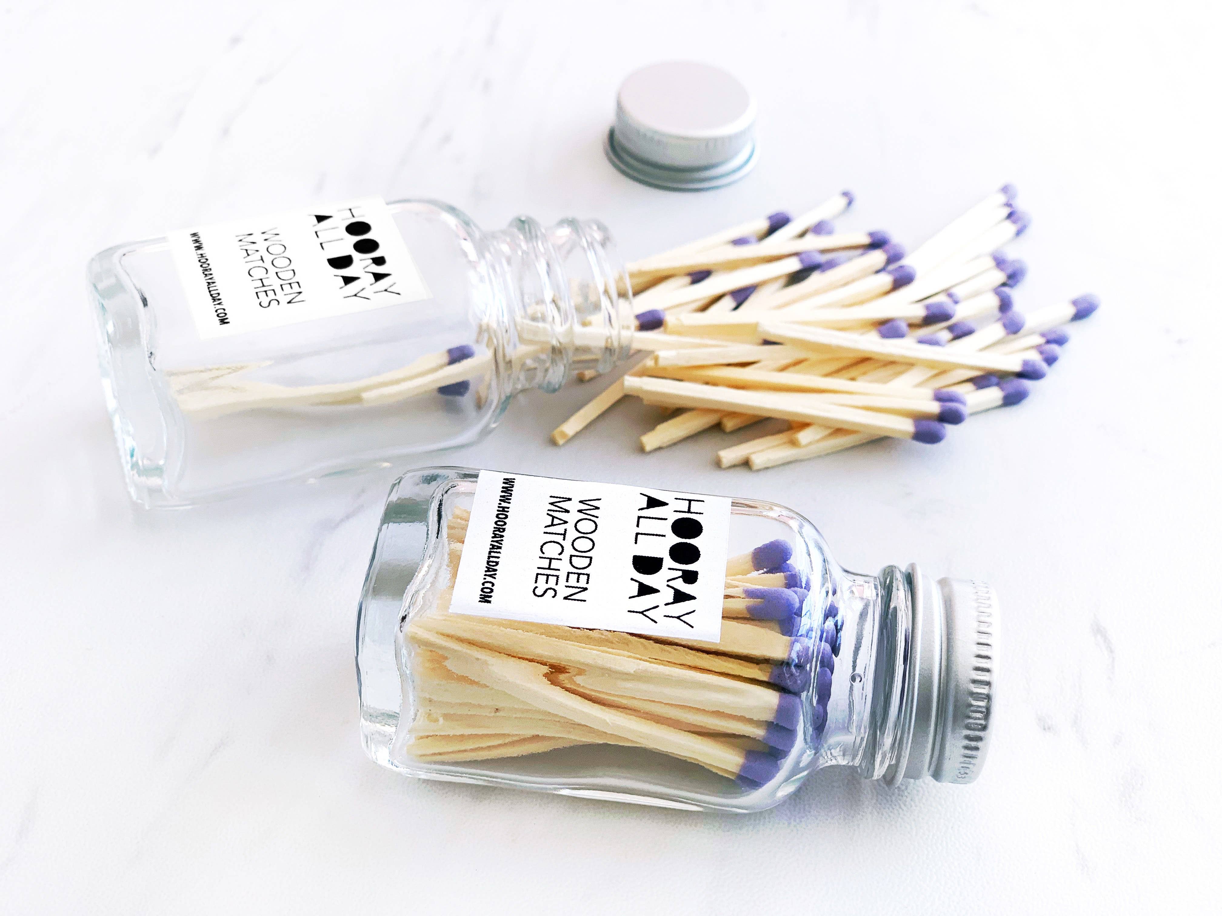 Hooray All Day - Wholesale Matches - Colorful Wooden Matches In Little Glass Bottle - New Colors!10