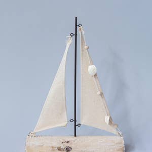 Wooden Fishing Boat with Sail - 10.5