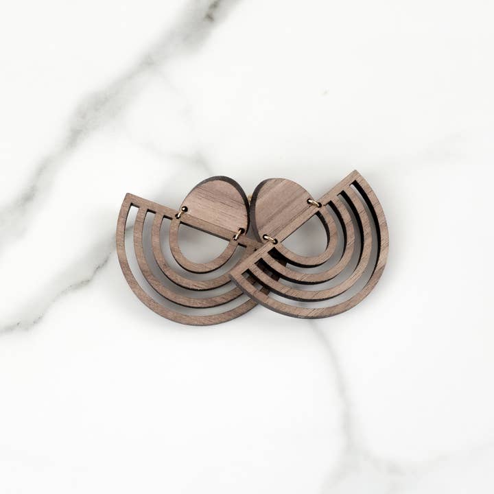 Hailey Wood Dangle Earrings for wholesale by LOOK