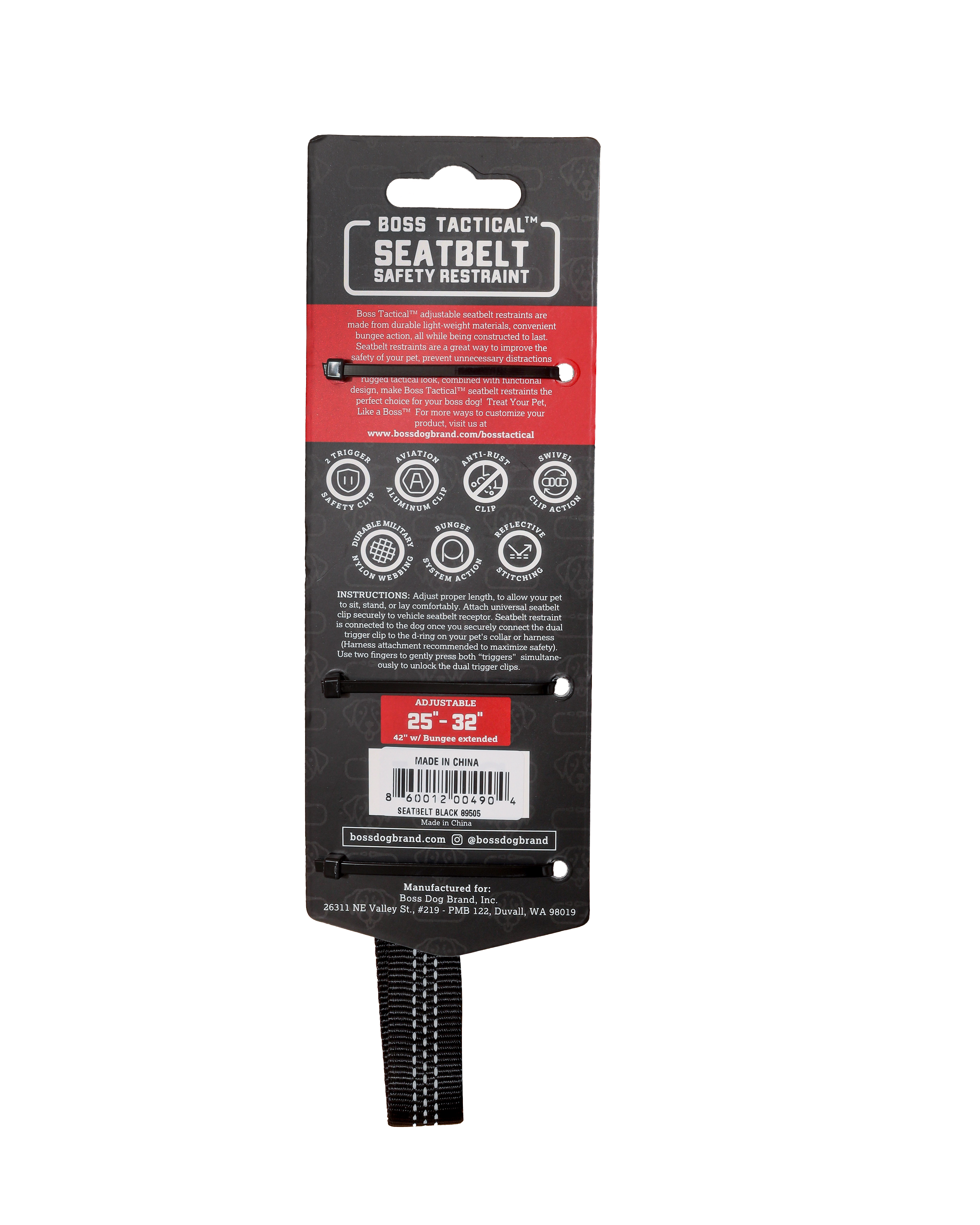 BOSS DOG BRAND, INC. - Wholesale Pet Collar - Dog - Boss Dog® Seatbelt w/ Bungee for Car1