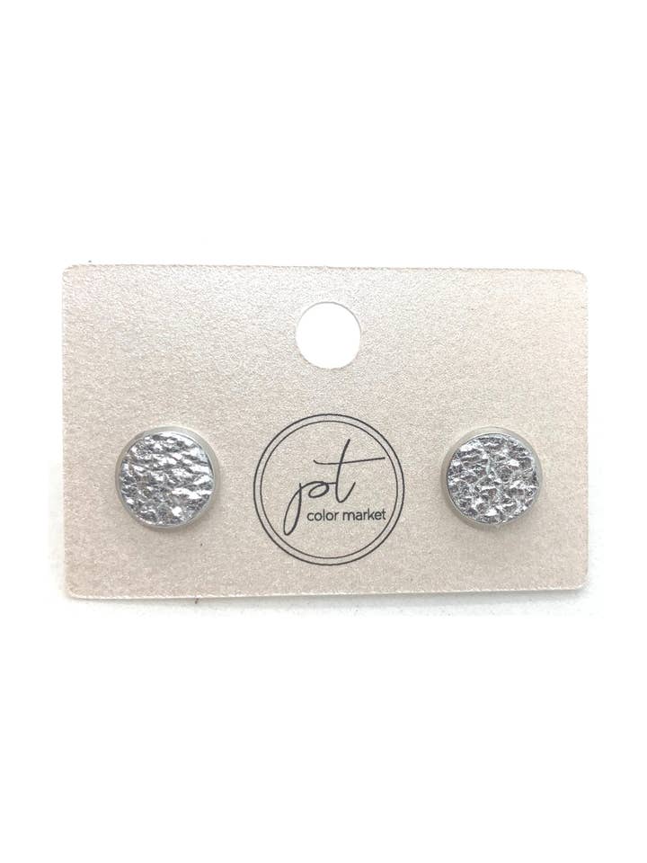 Leren oorknopjes zilver voor wholesale door PT Color Market