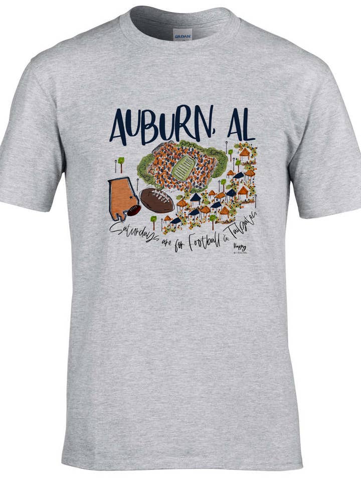 Auburn, AL College Town Gameday T Shirt  for wholesale by Happy By Rachel, LLC