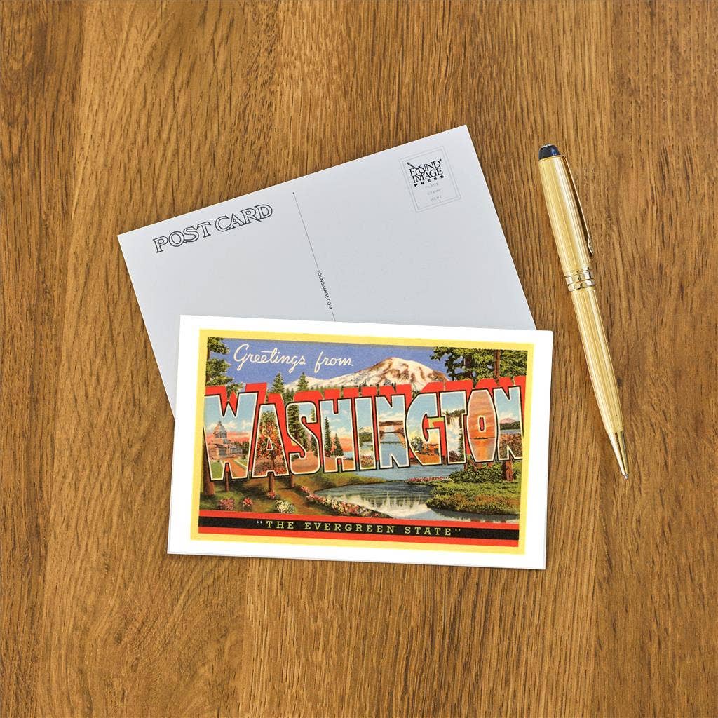 Found Image Press – wholesale Postcard – Postcard WA-44 Greetings from Washington1