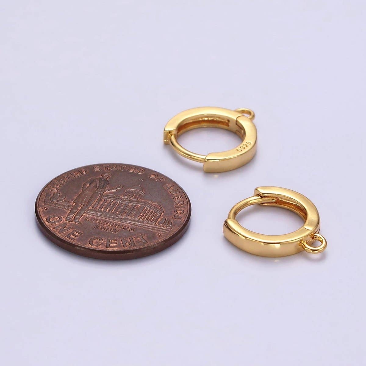 Aim Eternal - Wholesale Huggie Earrings - 14K Gold Filled 12mm Flat Minimalist Huggie Open Loop Earrings Finding Supply | Z-568 Z-6403
