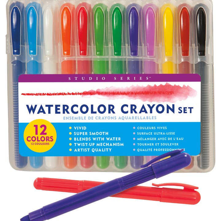Peter Pauper Press - Wholesale Crayons - Kids & Baby - Studio Series Watercolor Crayon Set (Set of 12)
