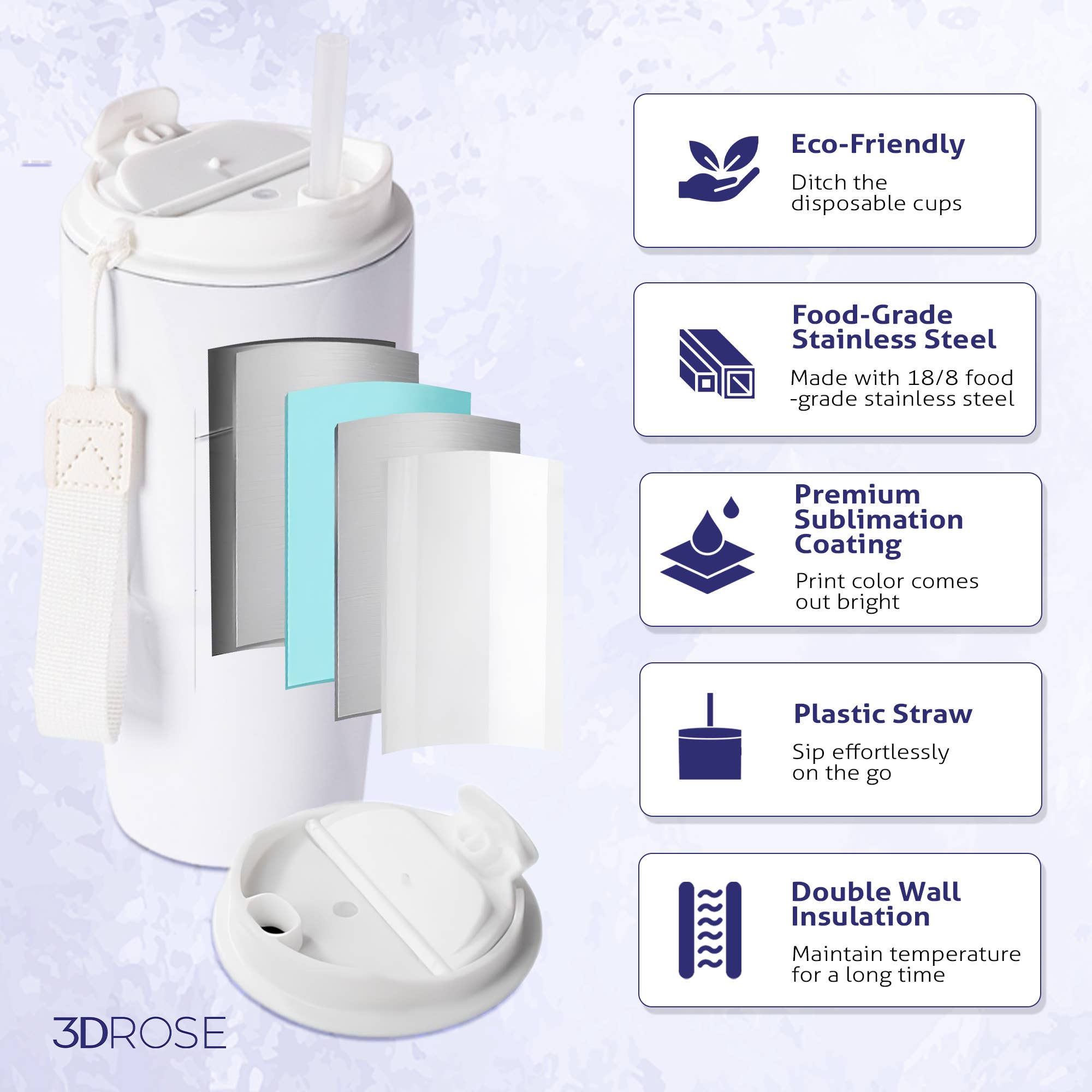 3dRose – wholesale Isolerade dryckesvaror – 3dRose, Nouveau Paris vintage Eiffeltornet, Tumbler2