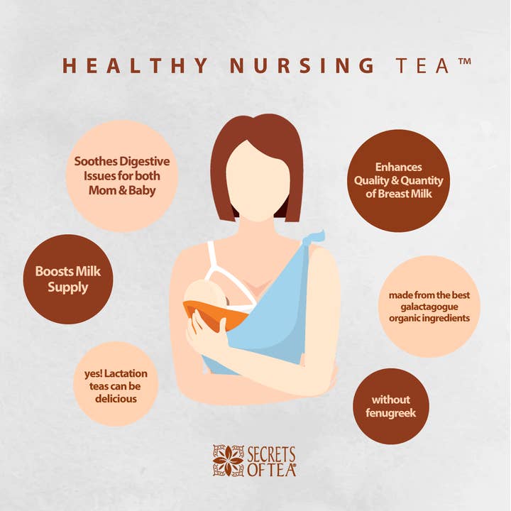 Secrets Of Tea - Wholesale Nursing Tea - Maternity - Healthy Nursing Fruits- USDA Organic Lactation Tea- 40Serv