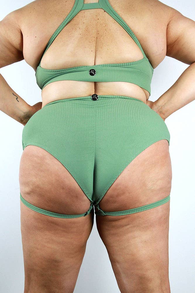Sasha Mid Waist Garter Short - Sage Green for wholesale on Faire8